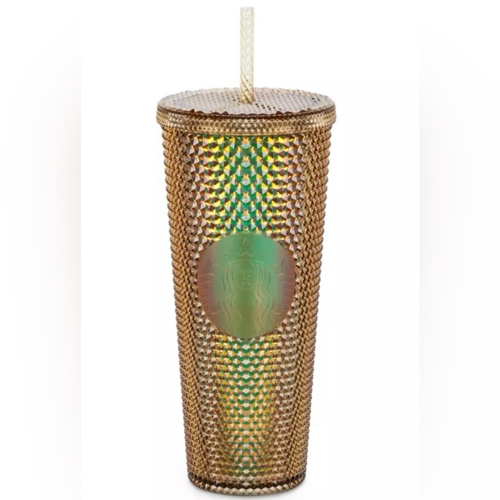 Starbucks Disneyland Gold Tumbler with Straw new in box